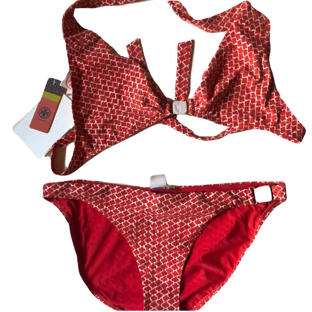 💰⬇️NWT Tory Burch Savu Logo Halter Bikini set